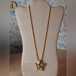Vintage MOD Starbust Pendant/Brooch On Rope Necklace ✨️